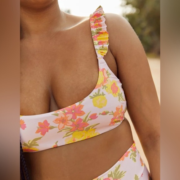 Aerie Printed Ruffle Scoop Bikini Top - Picture 4 of 9